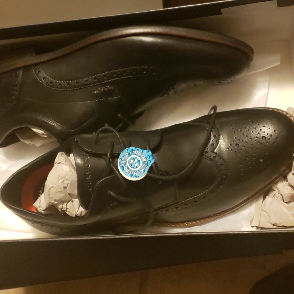 Rockport Men Hydro Shield Waterproof Dustin Wingtip 12M Shoes Slip Resistant NIB